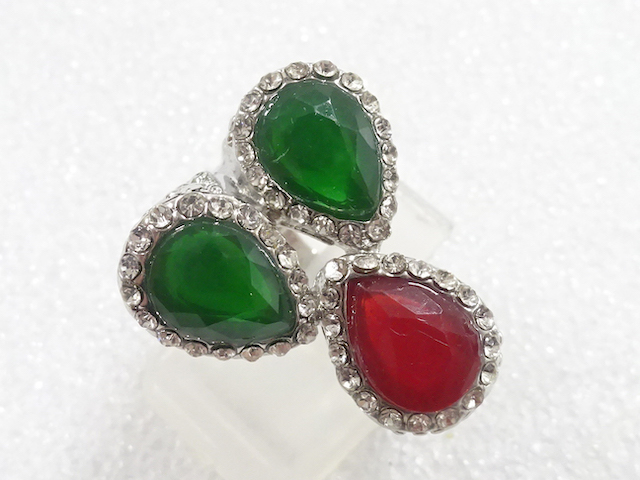 JAPANESE KIMONO / ANTIQUE COLORED STONE RING (SIZE 15)